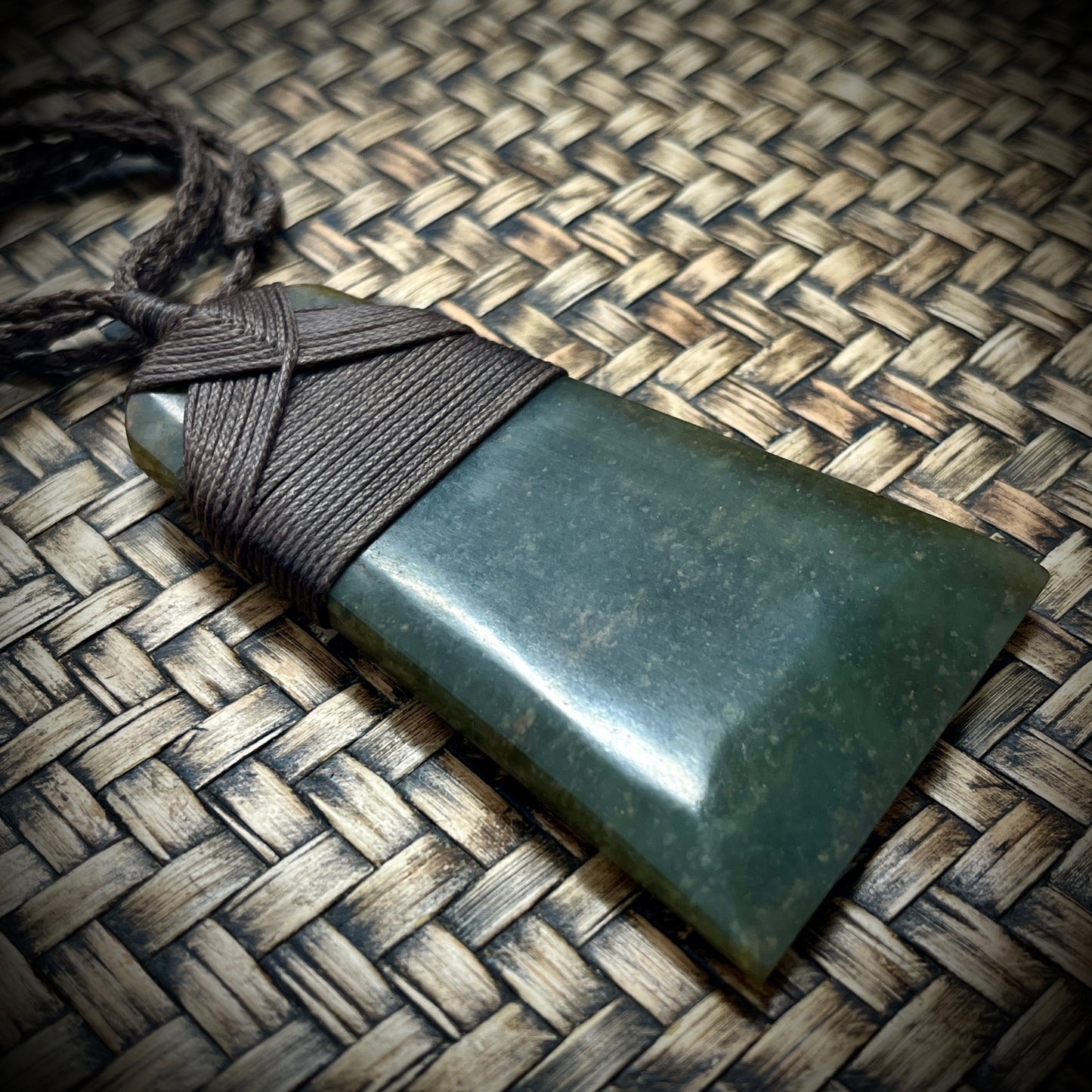 Greenstone~Jade Toki~Adze pendant, 9cm x 5cm (79g)
