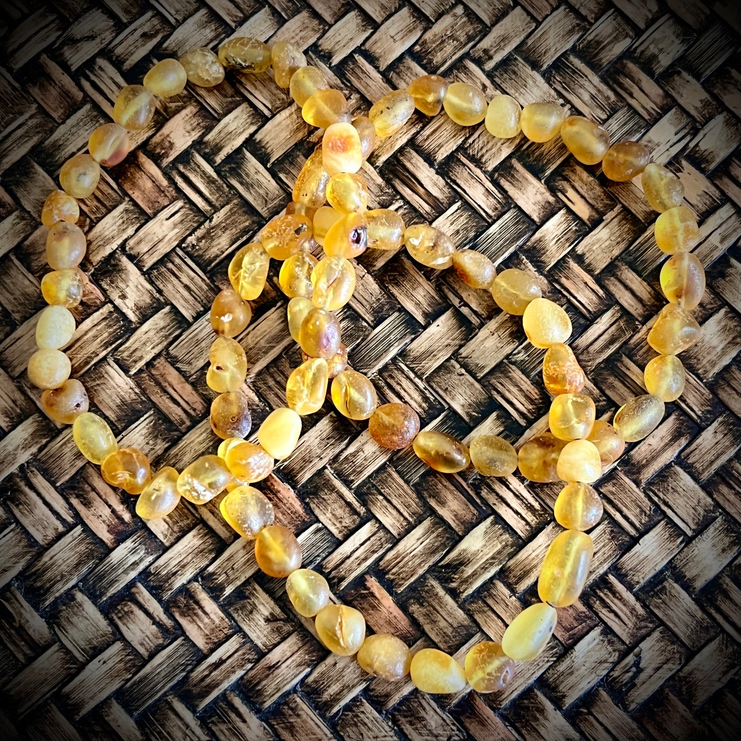 Light Honey Amber Bead Stretch Bracelet – Adult