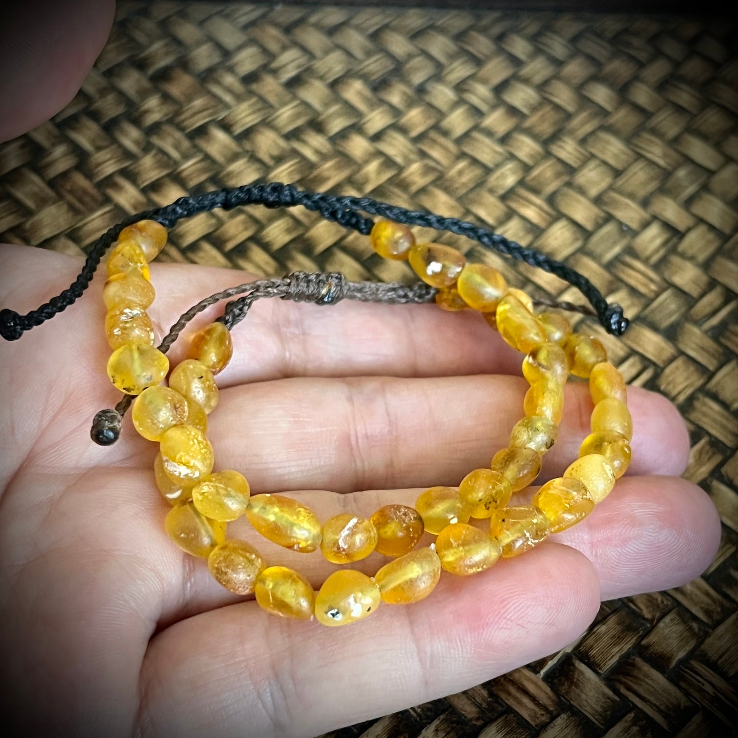 Kauri Gum-Nz Amber Beaded Bracelet – size adjustable