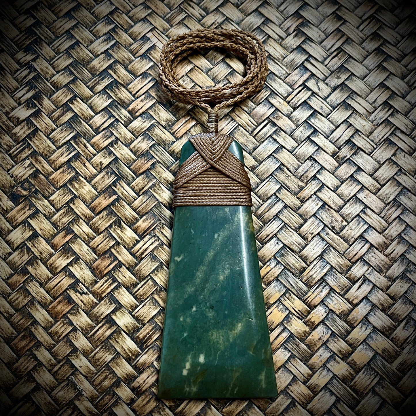 Greenstone~Jade Toki~Adze pendant, 10cm x 4.5cm