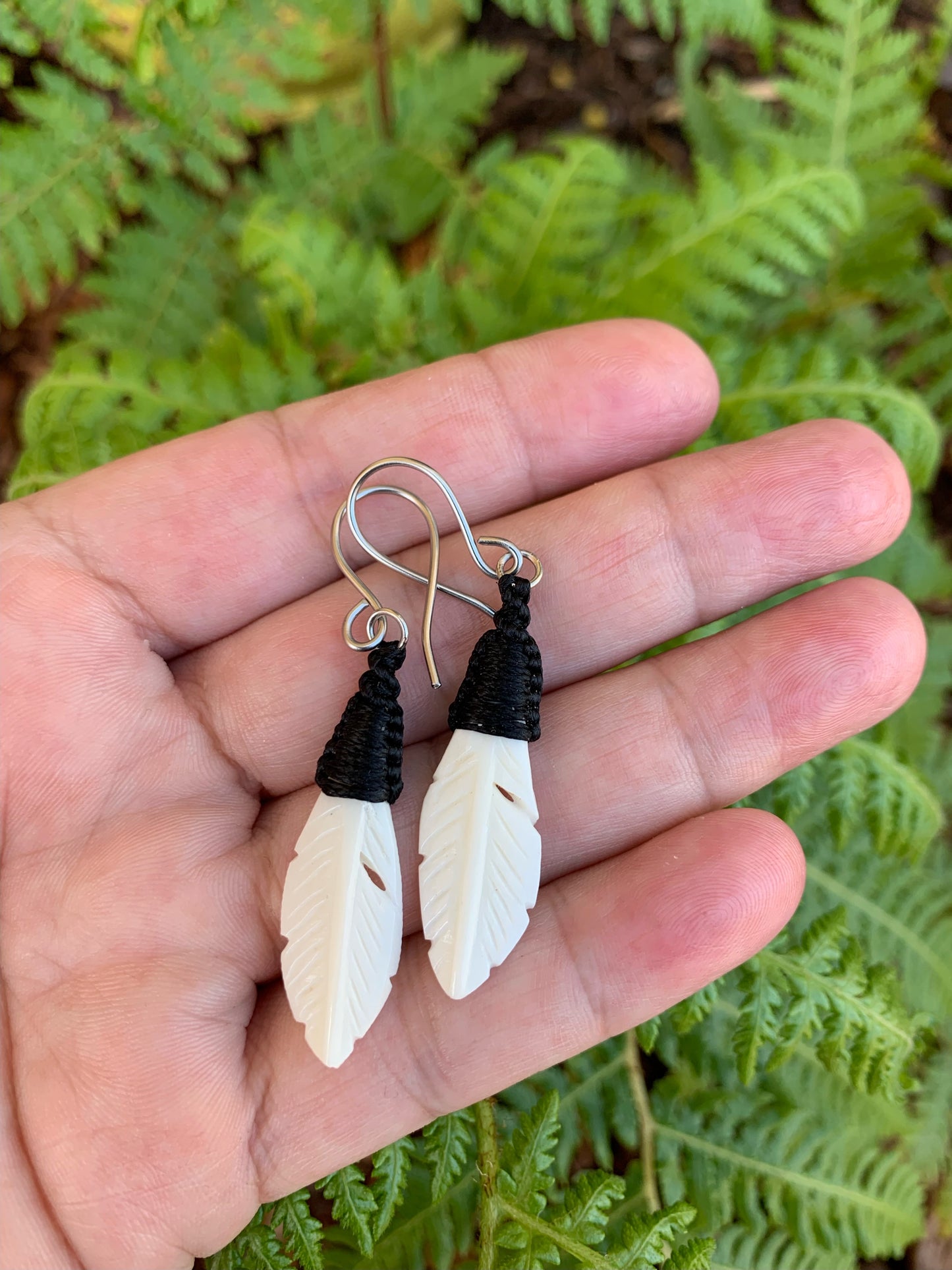 Feather Earrings {bone}