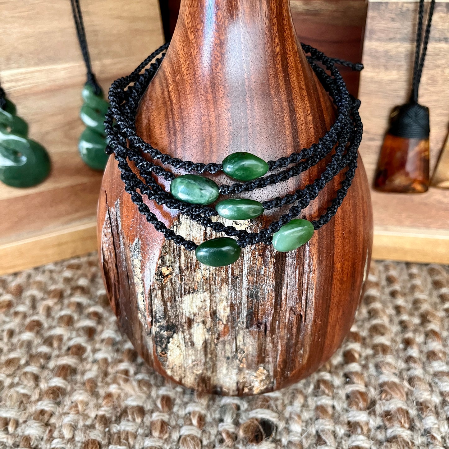 Anklet~Greenstone~Pounamu natural stone