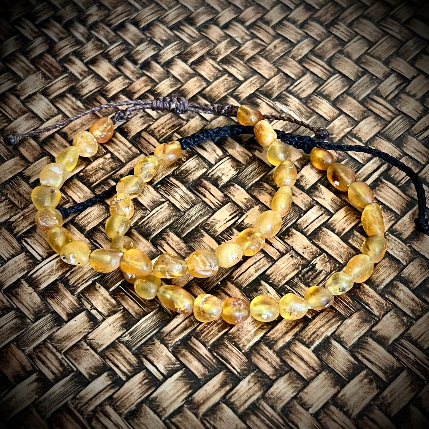 Kauri Gum-Nz Amber Beaded Bracelet – size adjustable