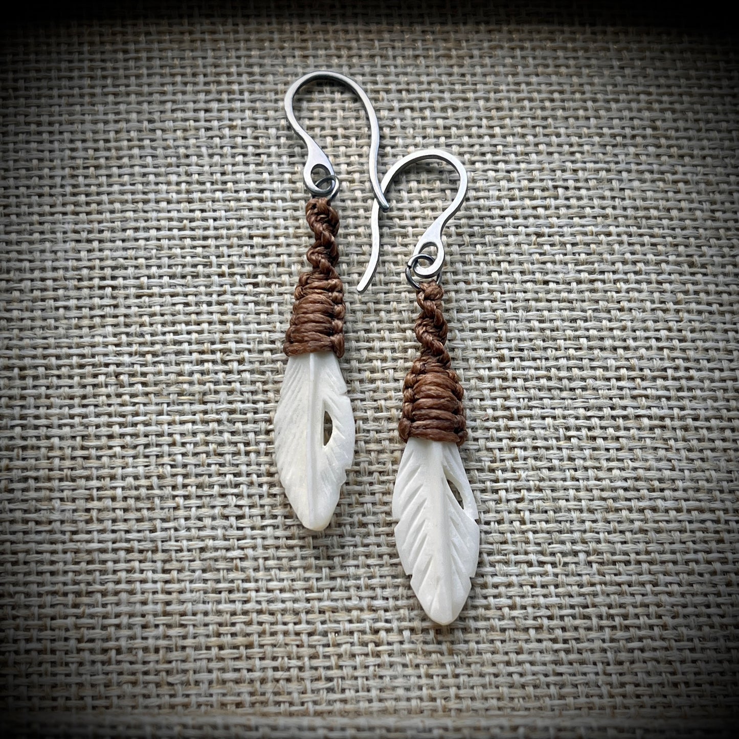 Feather Earrings {bone}