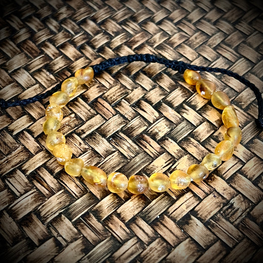 Kauri Gum-Nz Amber Beaded Bracelet – size adjustable