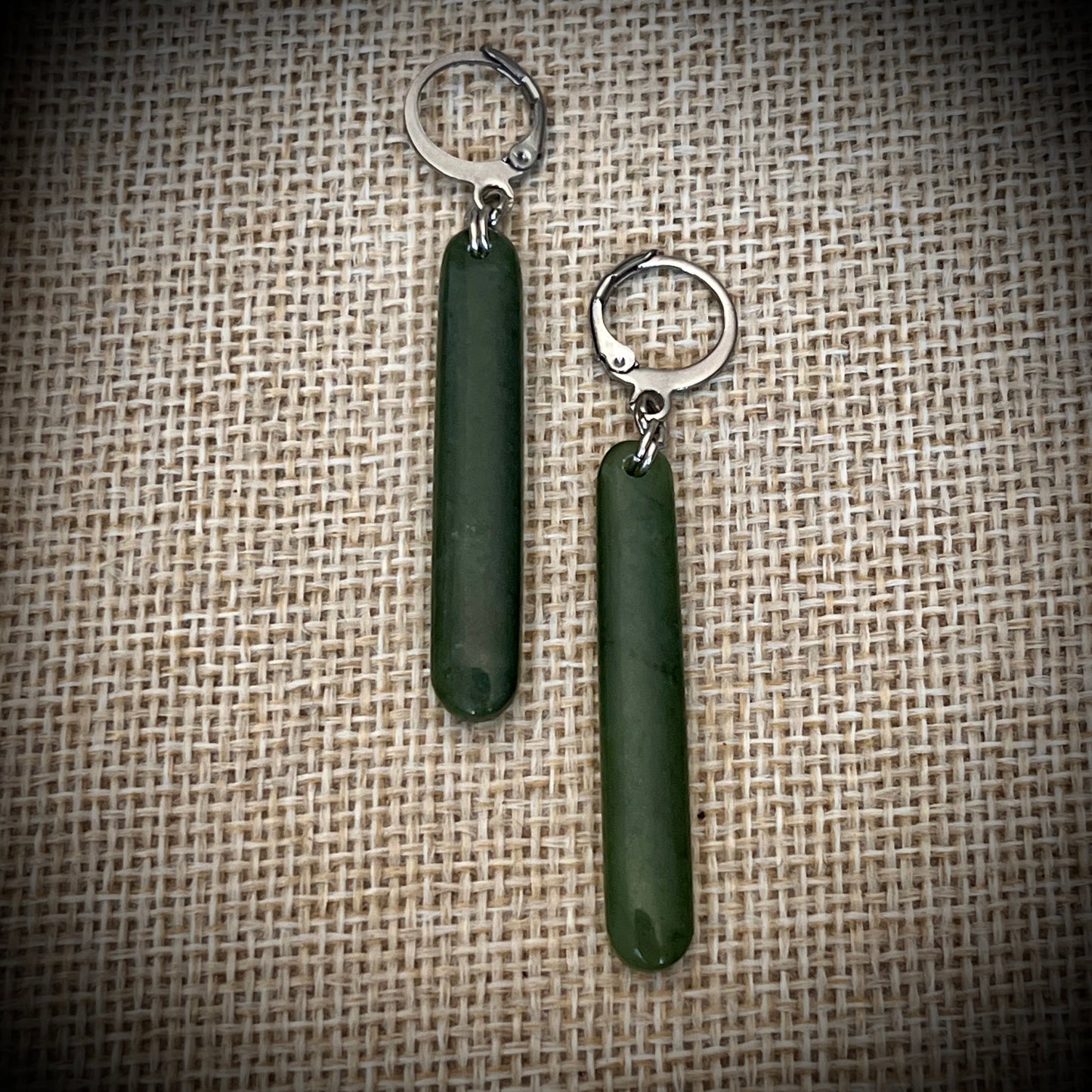 Pounamu straight drop earrings (4cm,6cm & 8cm)