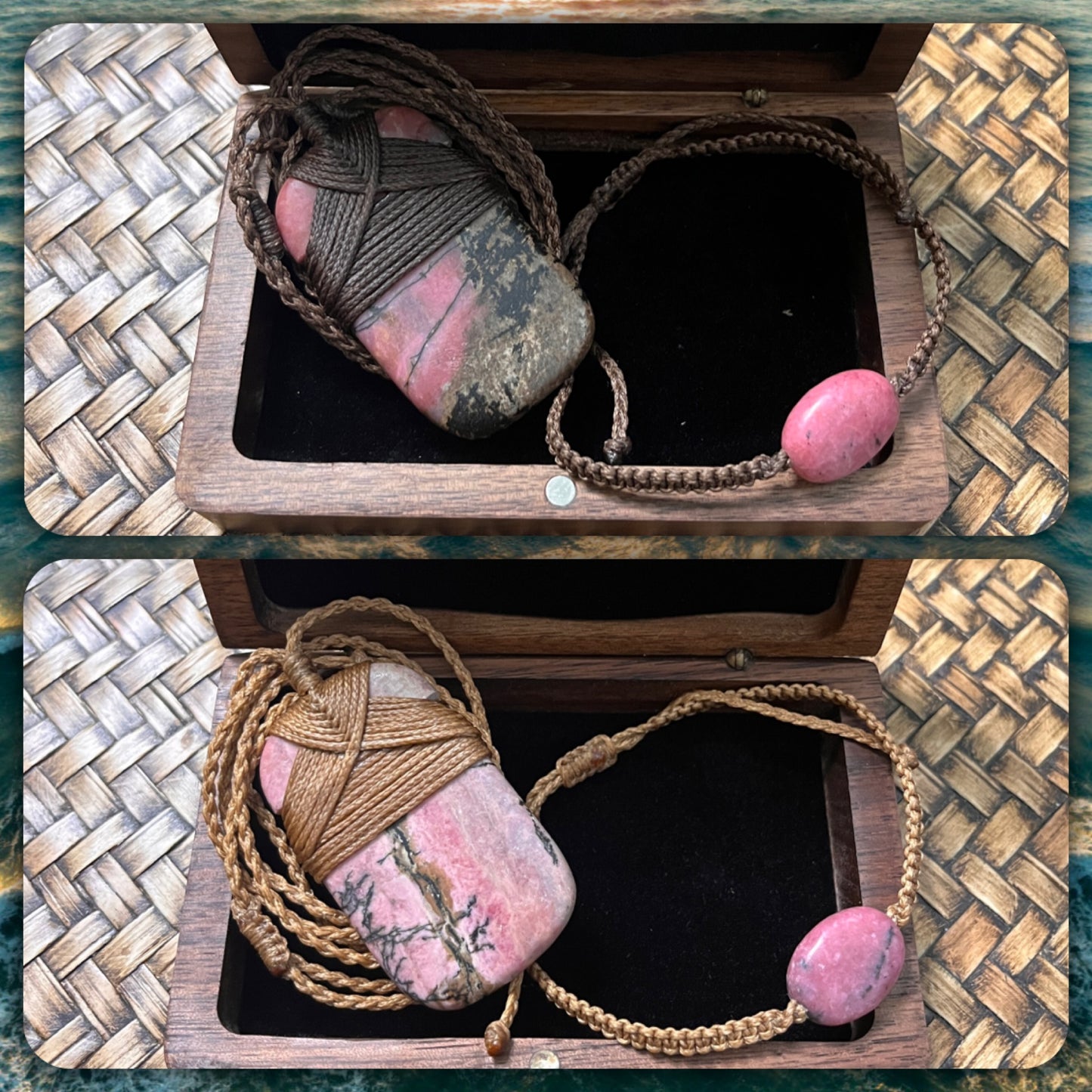 Rhodonite Toki & Bracelet boxed gift set