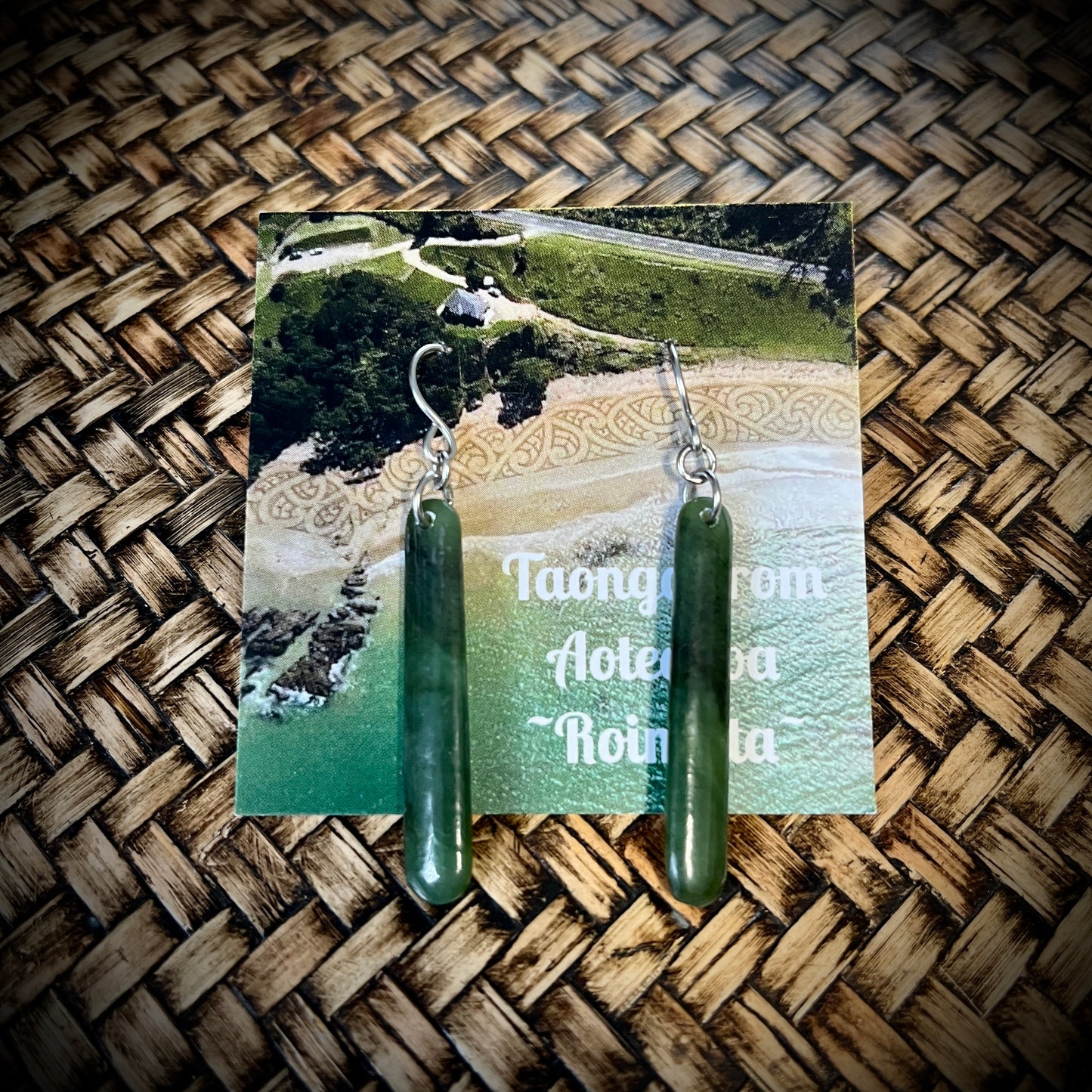 Pounamu straight drop earrings (4cm,6cm & 8cm)