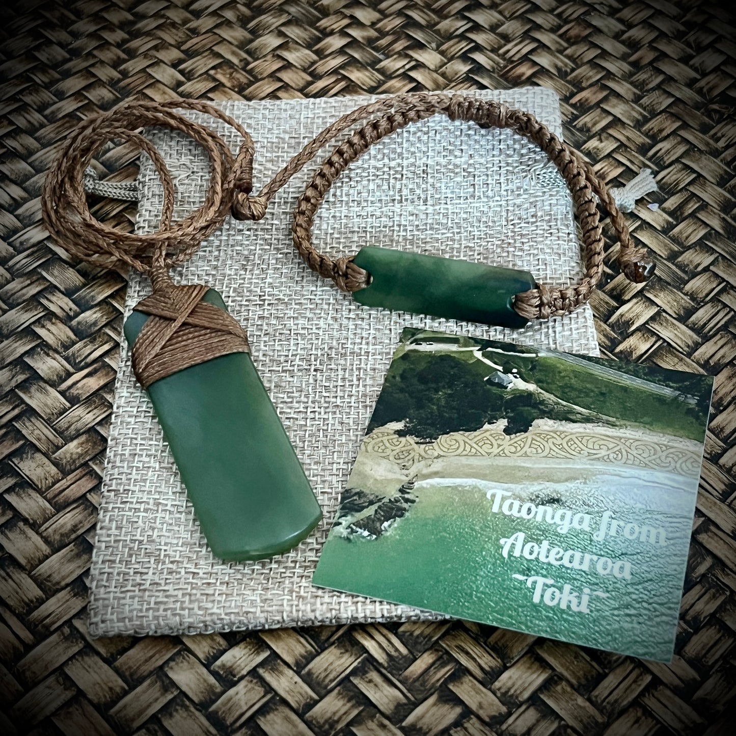 Pounamu Toki and bracelet koha set