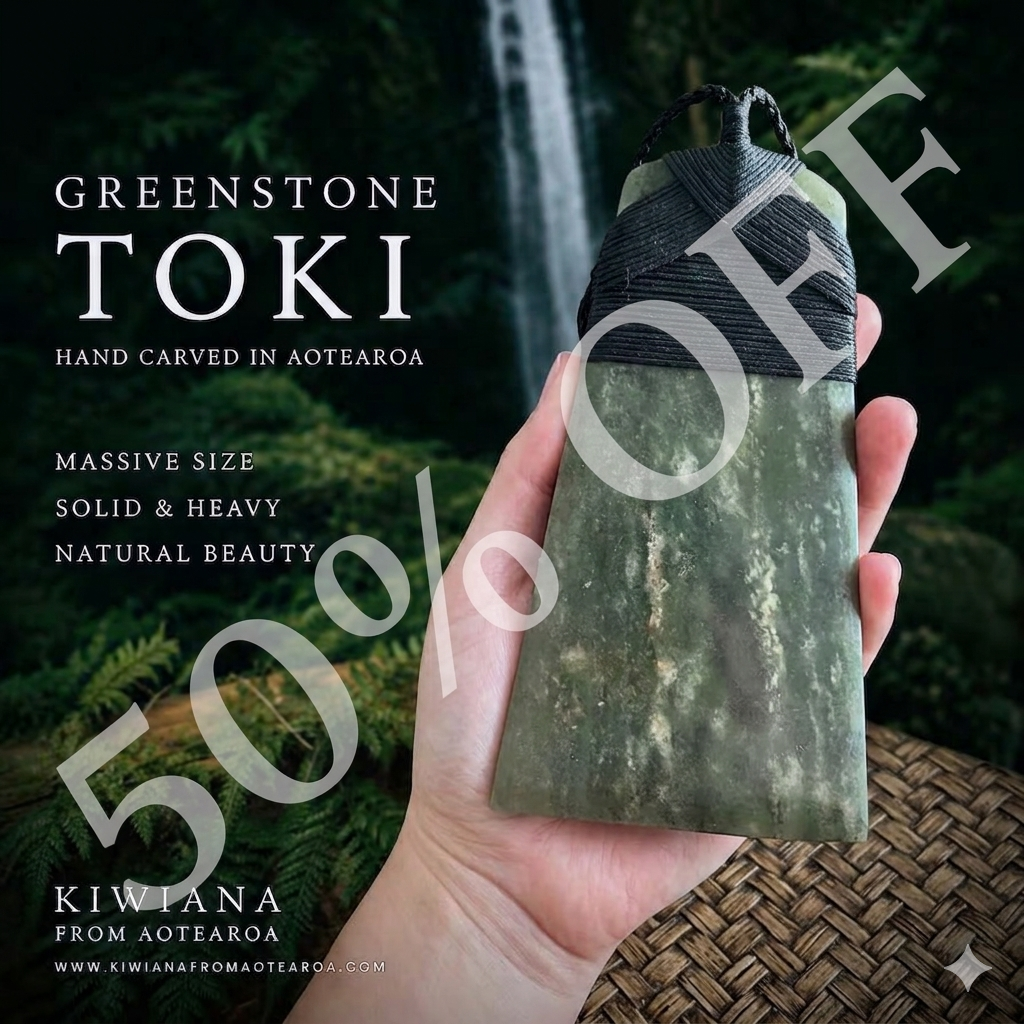 Nui Toki – Jade Greenstone Pendant – (16cm x 9cm~330g)