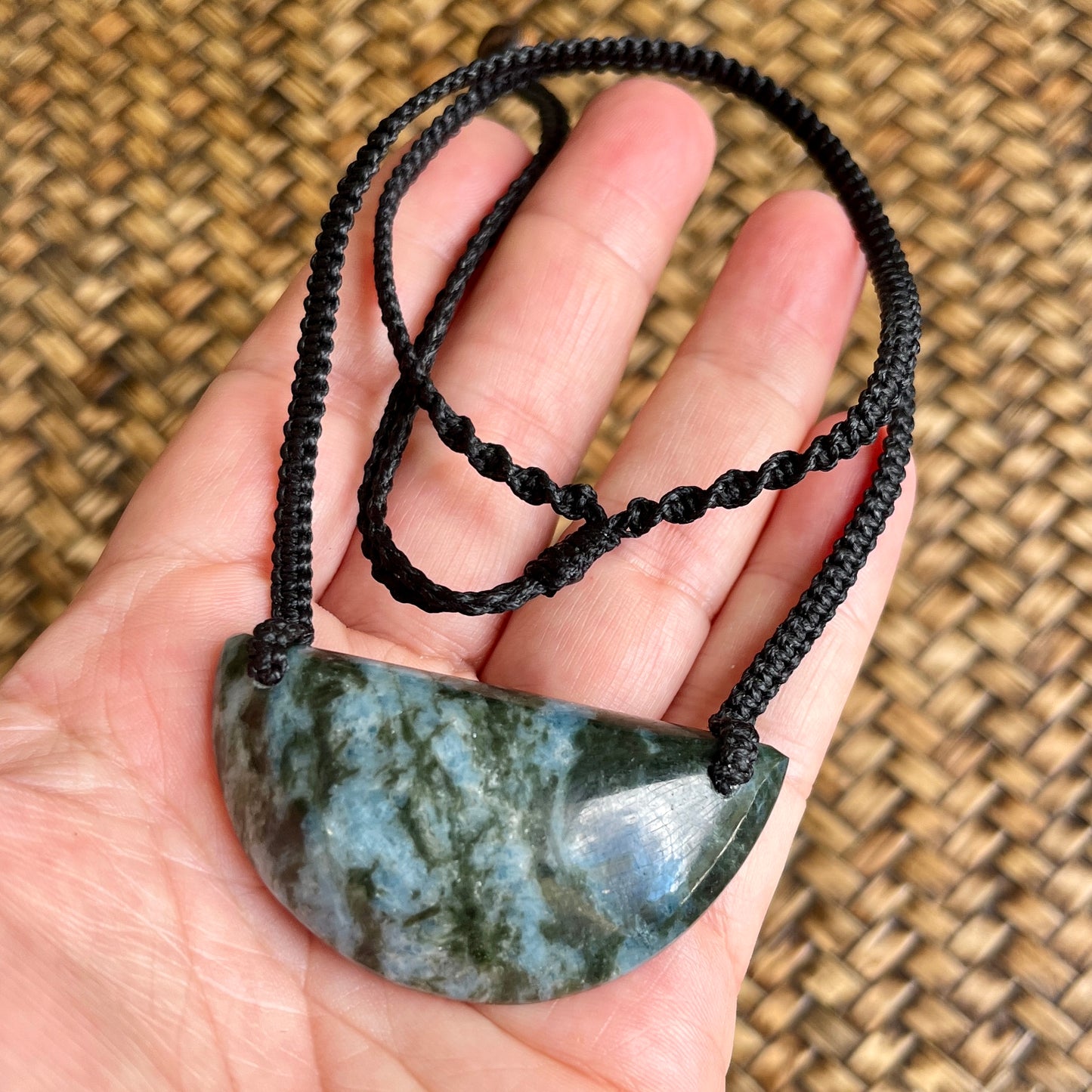 Tangaroa ā Mua – crescent moon Aotea pendant