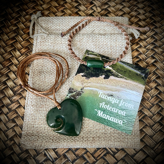 Koru heart and bracelet set