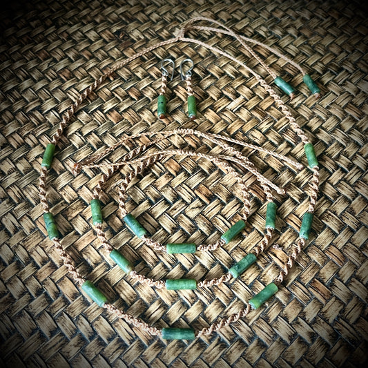 Greenstone Necklace, Anklet, Bracelet and Earring sets