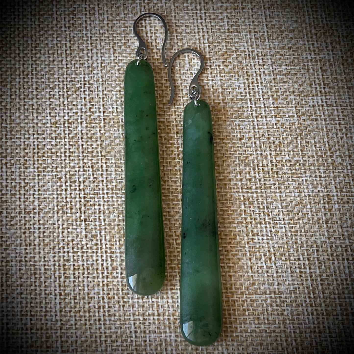 Pounamu straight drop earrings (4cm,6cm & 8cm)