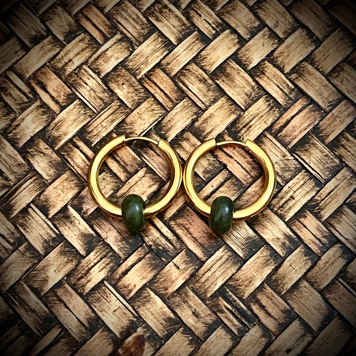 Greenstone Kopae earrings~Stainless steel