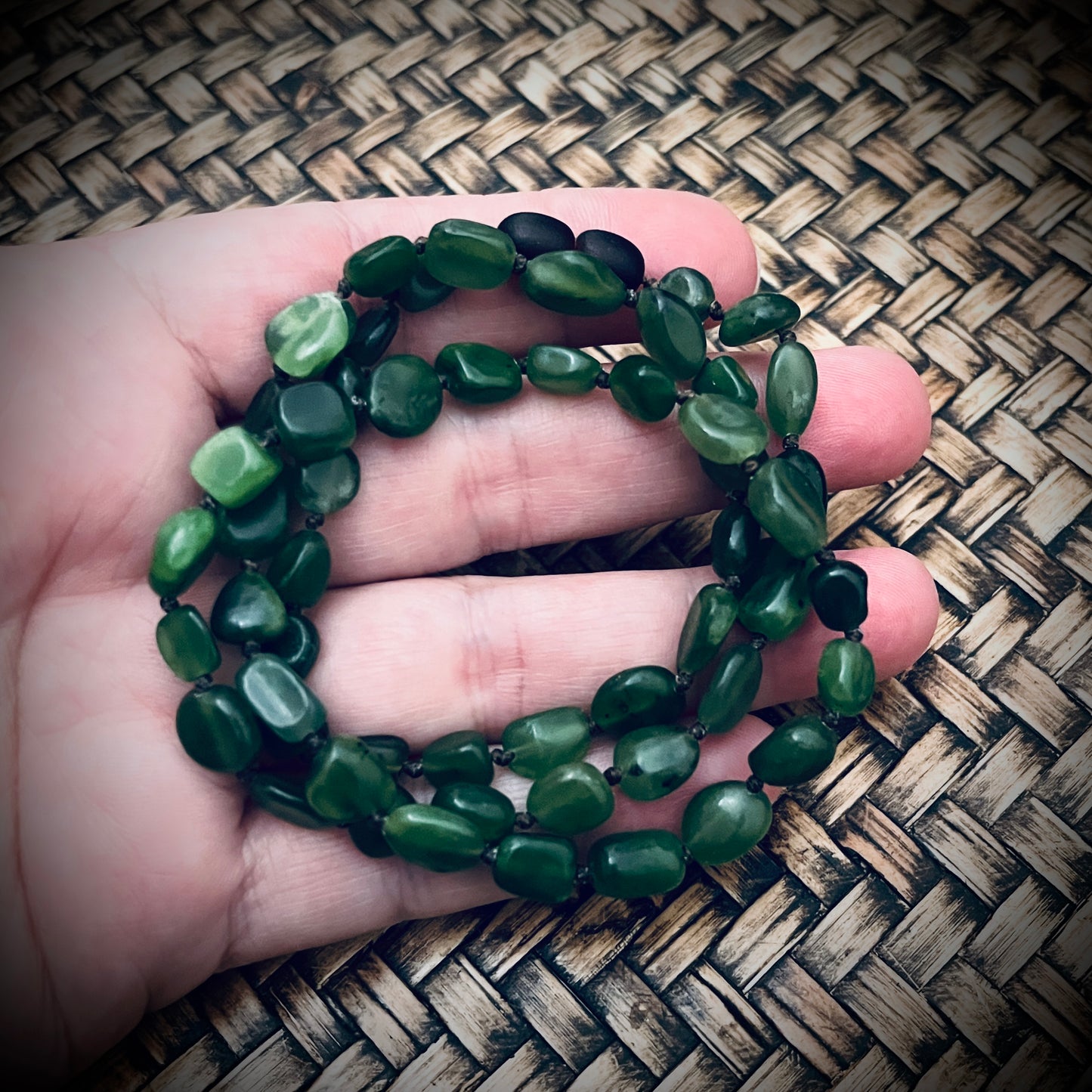 Greenstone/Pebble-Stone serenity necklace