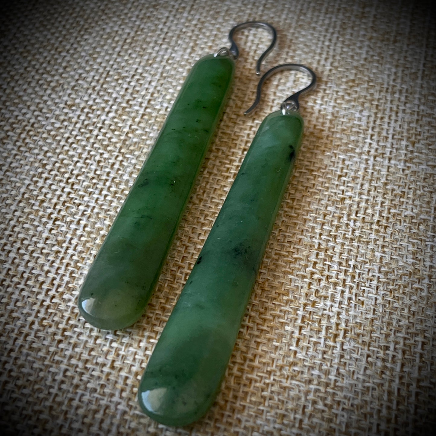 Pounamu straight drop earrings (4cm,6cm & 8cm)