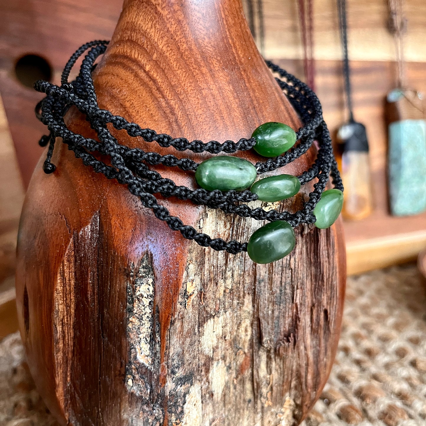 Anklet~Greenstone~Pounamu natural stone