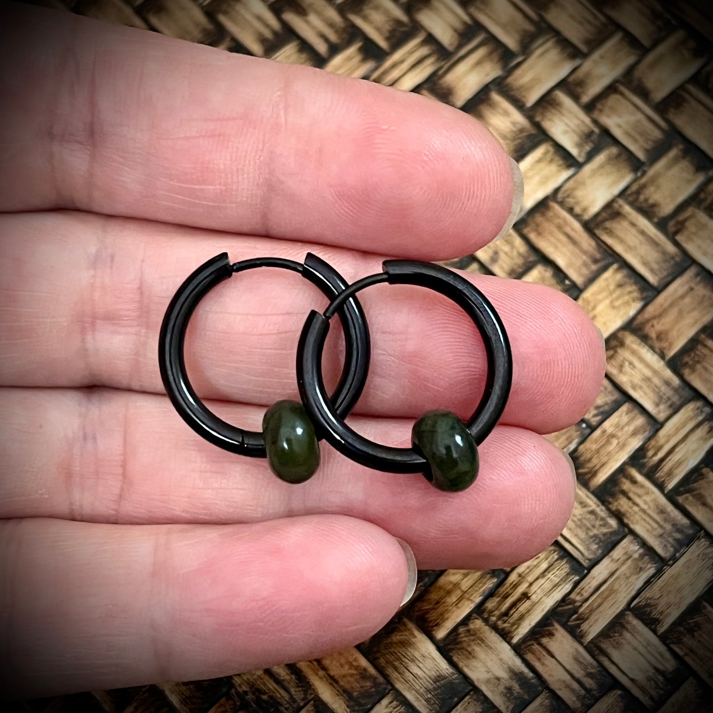 Greenstone Kopae earrings~Stainless steel