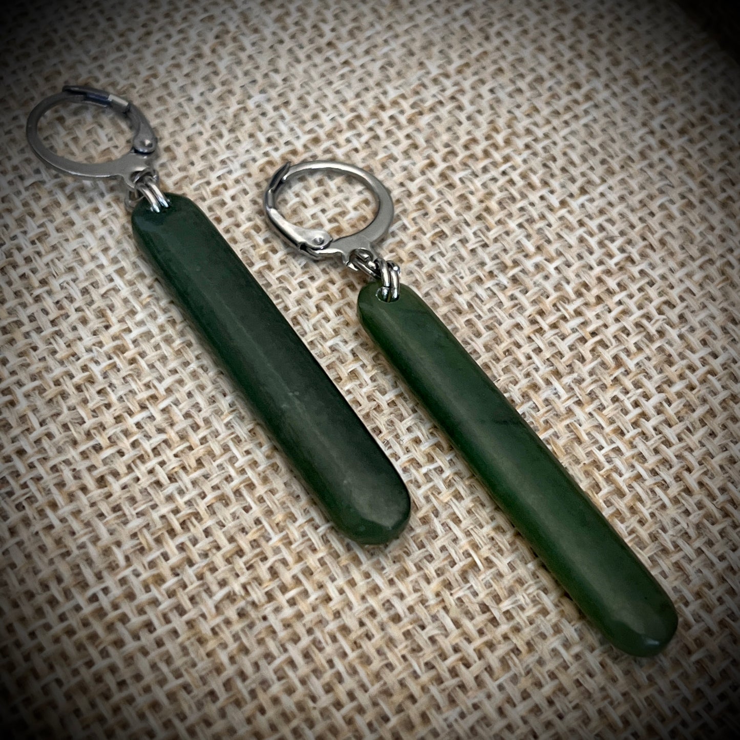 Pounamu straight drop earrings (4cm,6cm & 8cm)