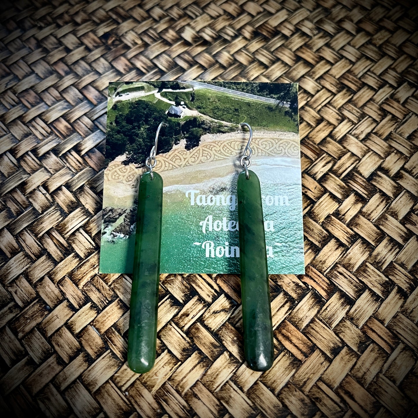 Pounamu straight drop earrings (4cm,6cm & 8cm)
