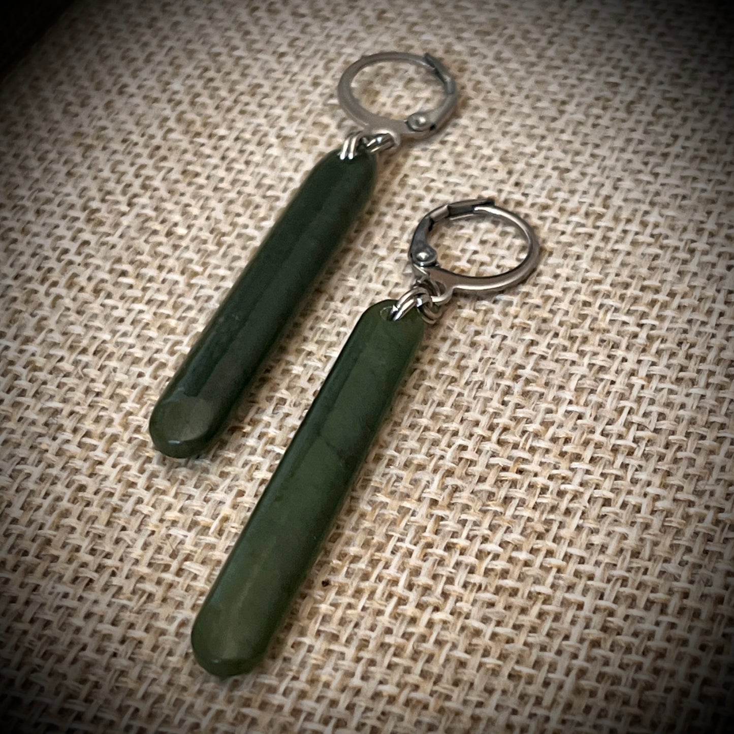 Pounamu straight drop earrings (4cm,6cm & 8cm)
