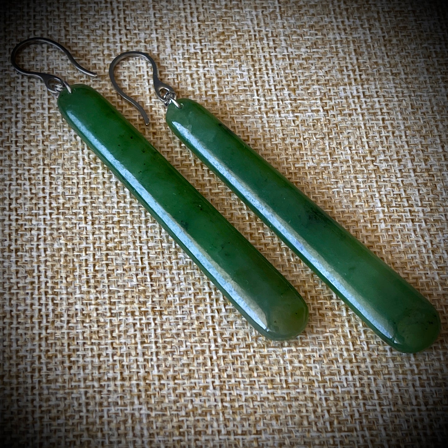 Pounamu straight drop earrings (4cm,6cm & 8cm)