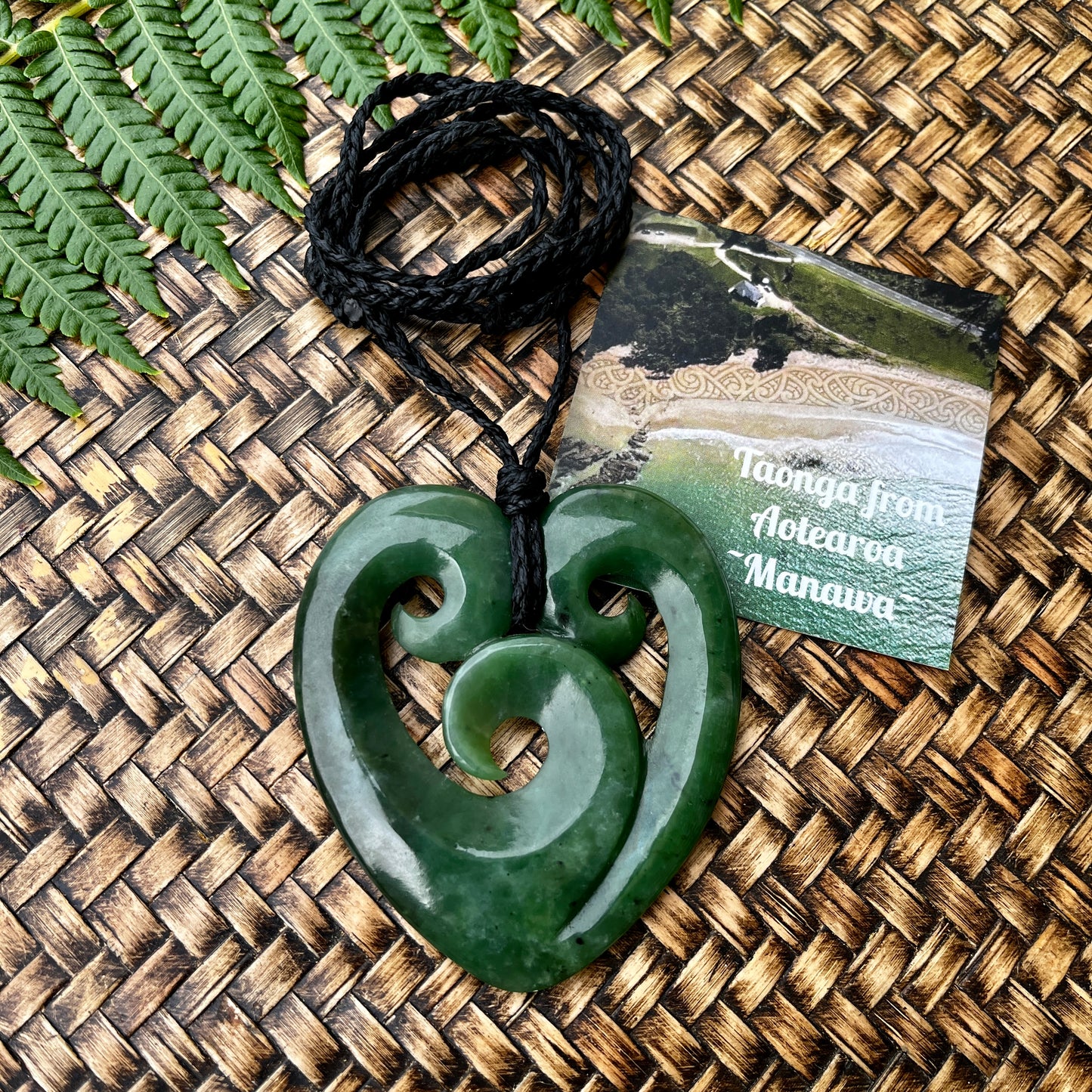 Koru Heart greenstone pendant