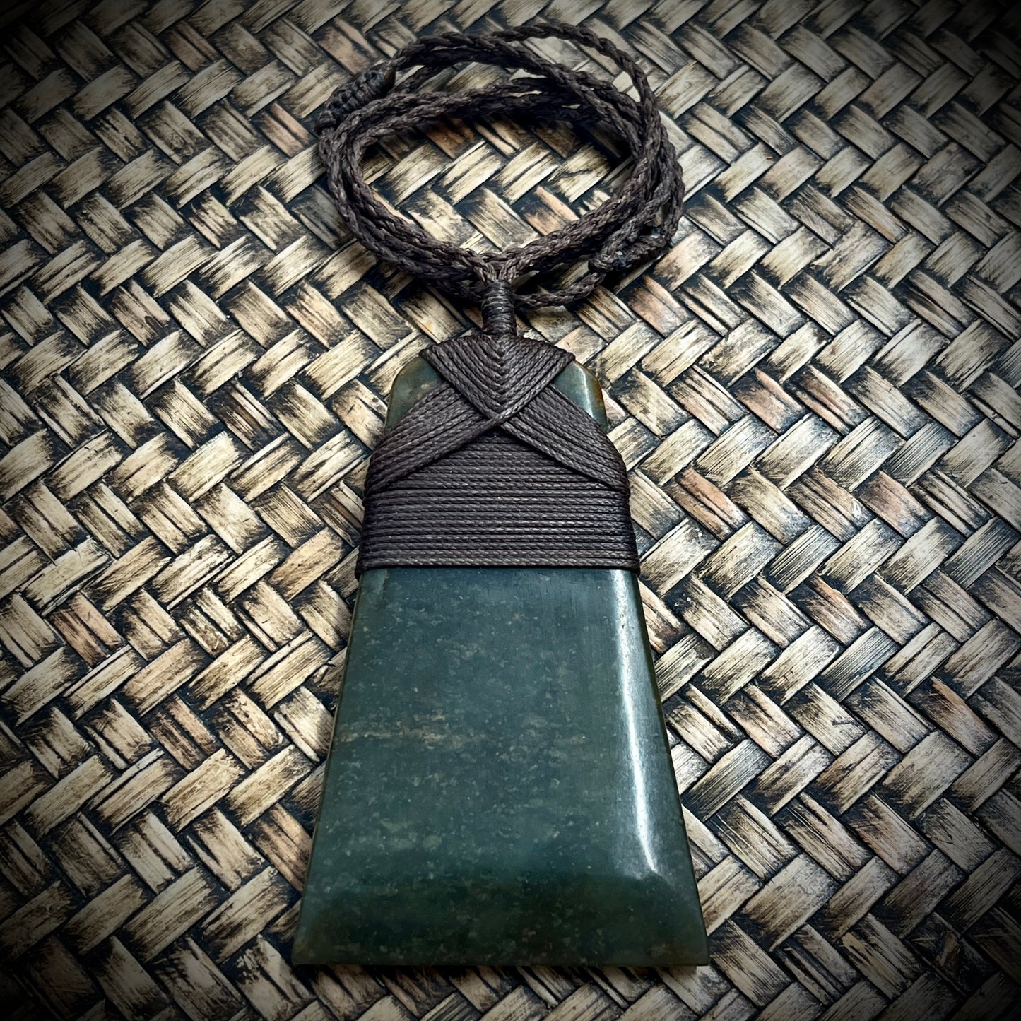 Greenstone~Jade Toki~Adze pendant, 9cm x 5cm (79g)