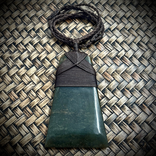 Greenstone~Jade Toki~Adze pendant, 9cm x 5cm (79g)