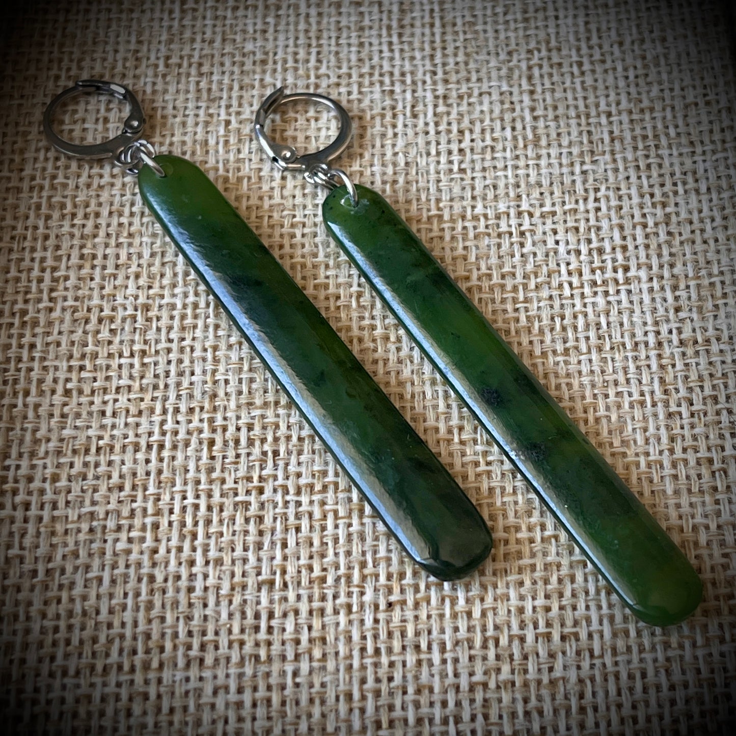 Pounamu straight drop earrings (4cm,6cm & 8cm)