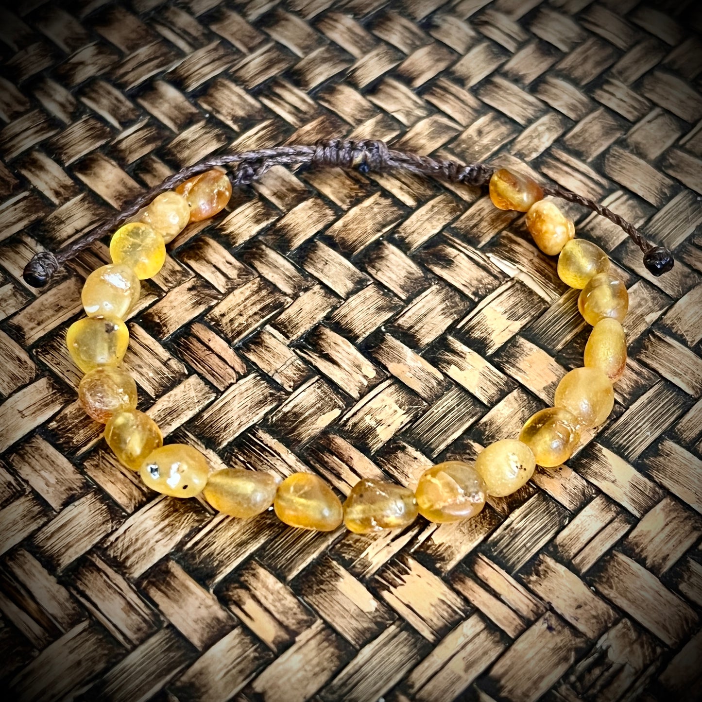 Kauri Gum-Nz Amber Beaded Bracelet – size adjustable