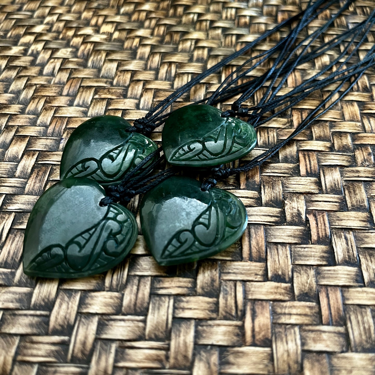 Pounamu Aroha Heart Pendant with side craving suited for all ages