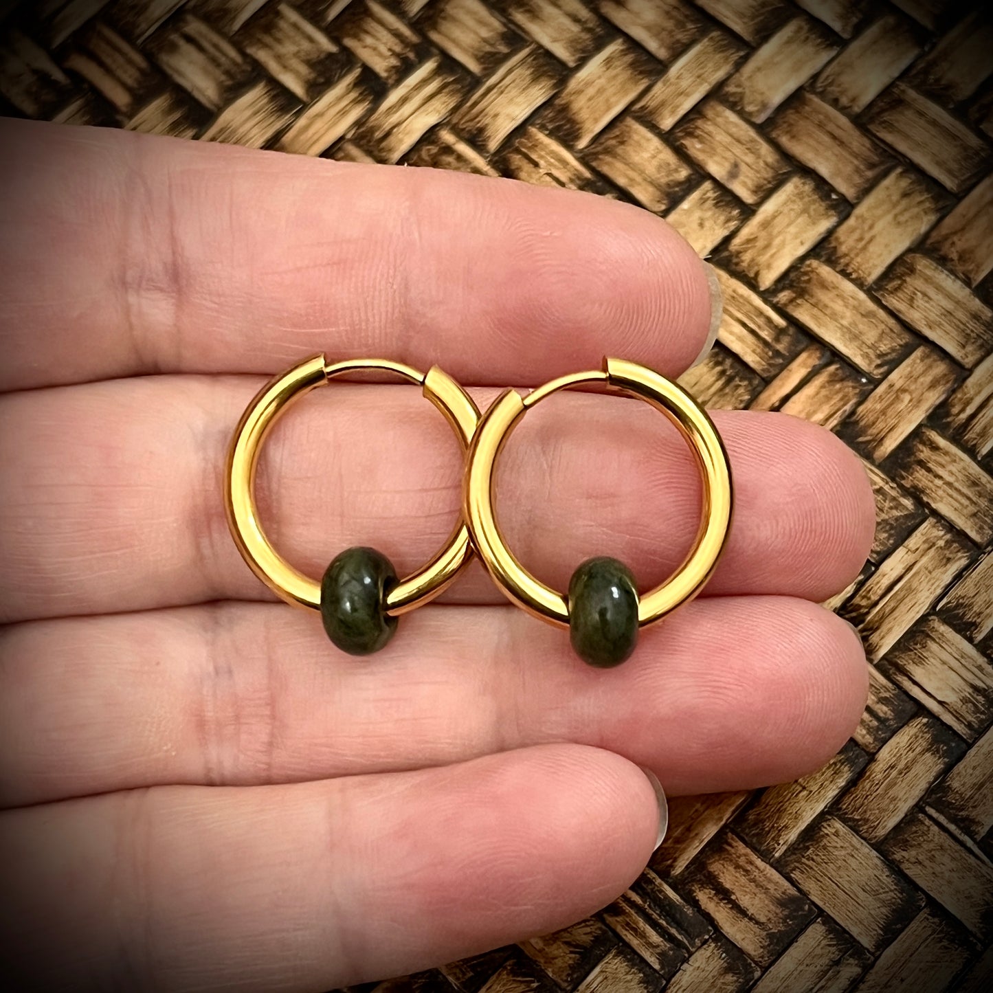 Greenstone Kopae earrings~Stainless steel