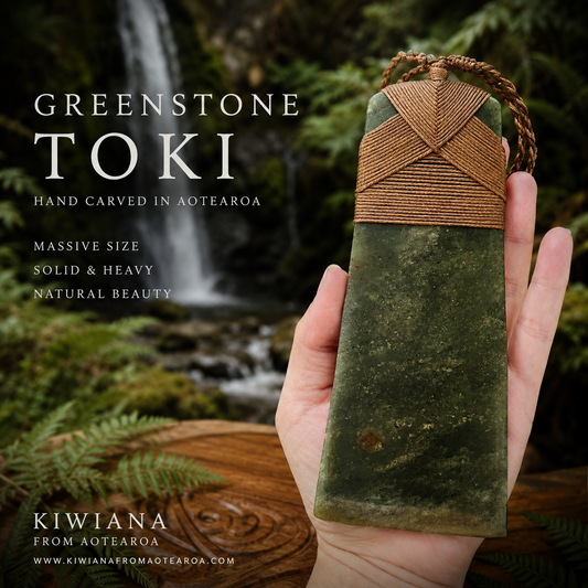Nui Toki – Statement Jade Greenstone Pendant – 17.5cm x 7cm