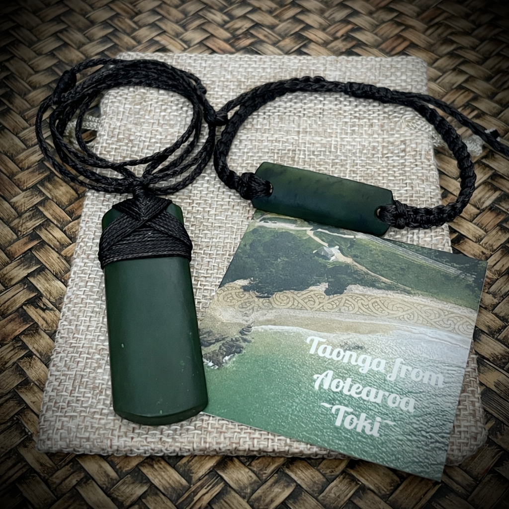 Pounamu Toki and bracelet koha set