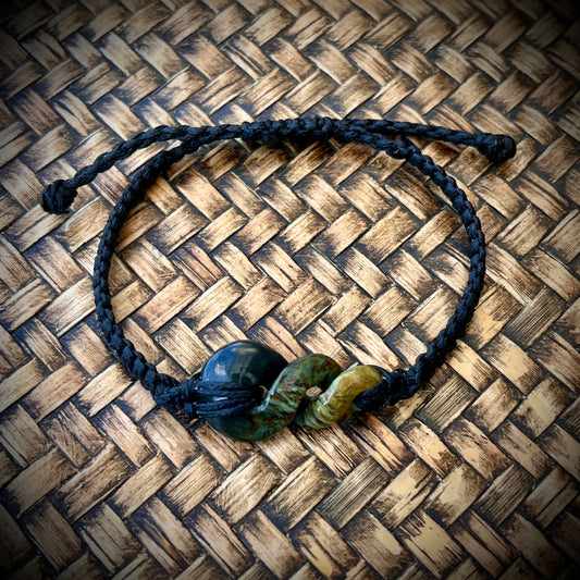 Flower Jade-Pounamu Pikorua Bracelet