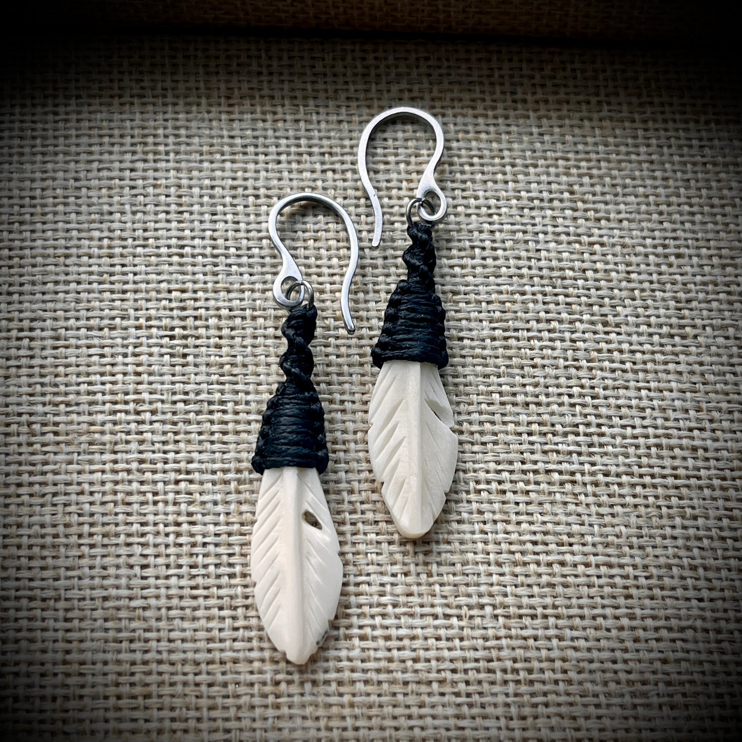 Feather Earrings {bone}