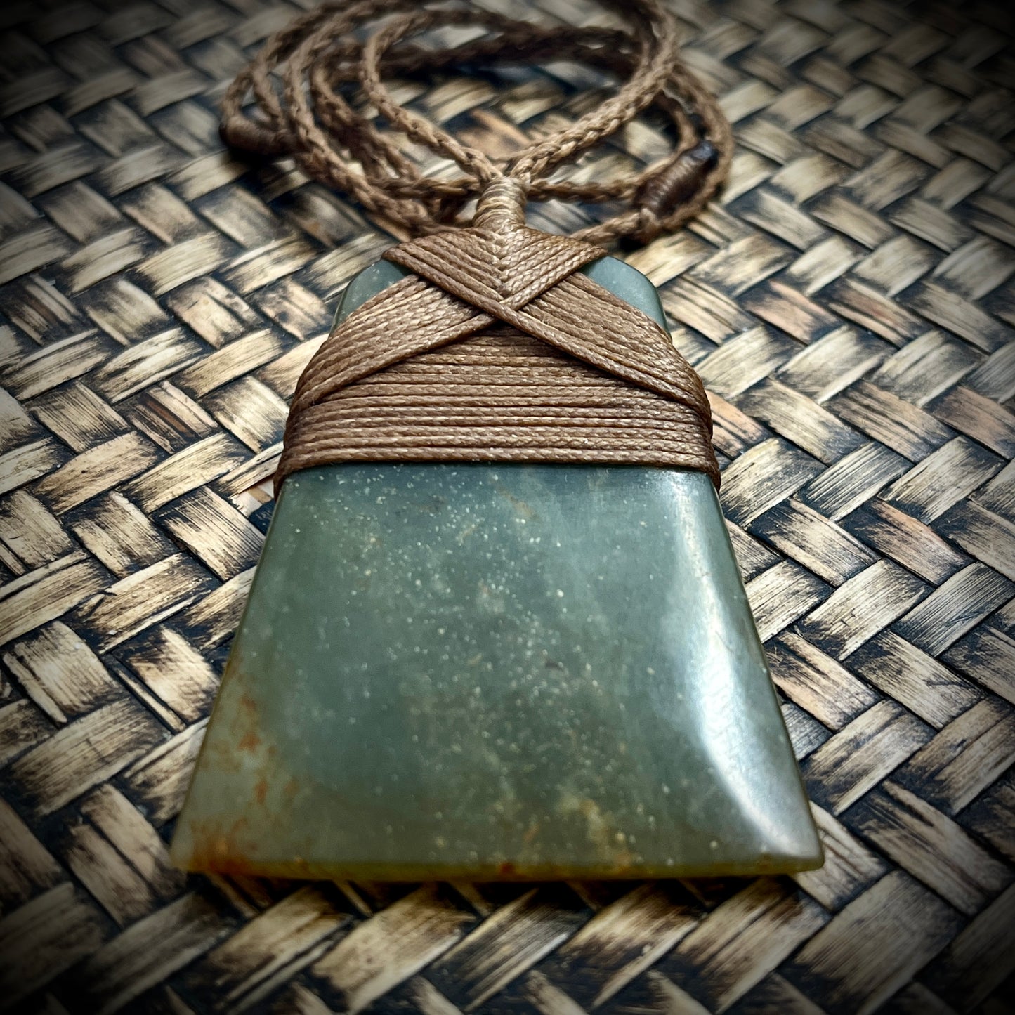 Greenstone~Jade Toki~Adze pendant, 6.5cm x 4.5cm (58g)