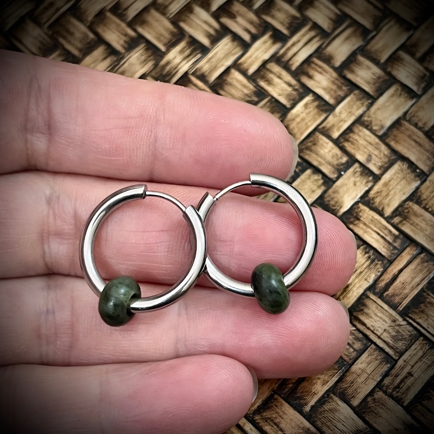 Greenstone Kopae earrings~Stainless steel