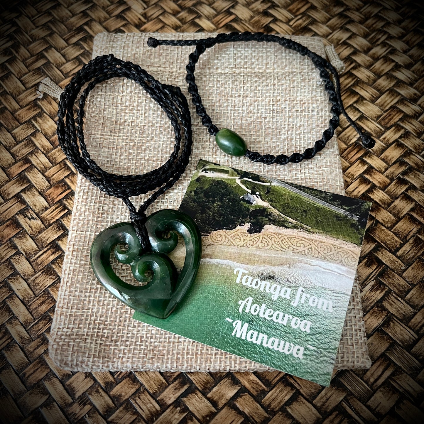 Triple Koru heart & bracelet set