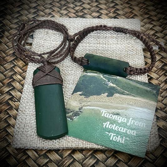 Pounamu Toki and bracelet koha set