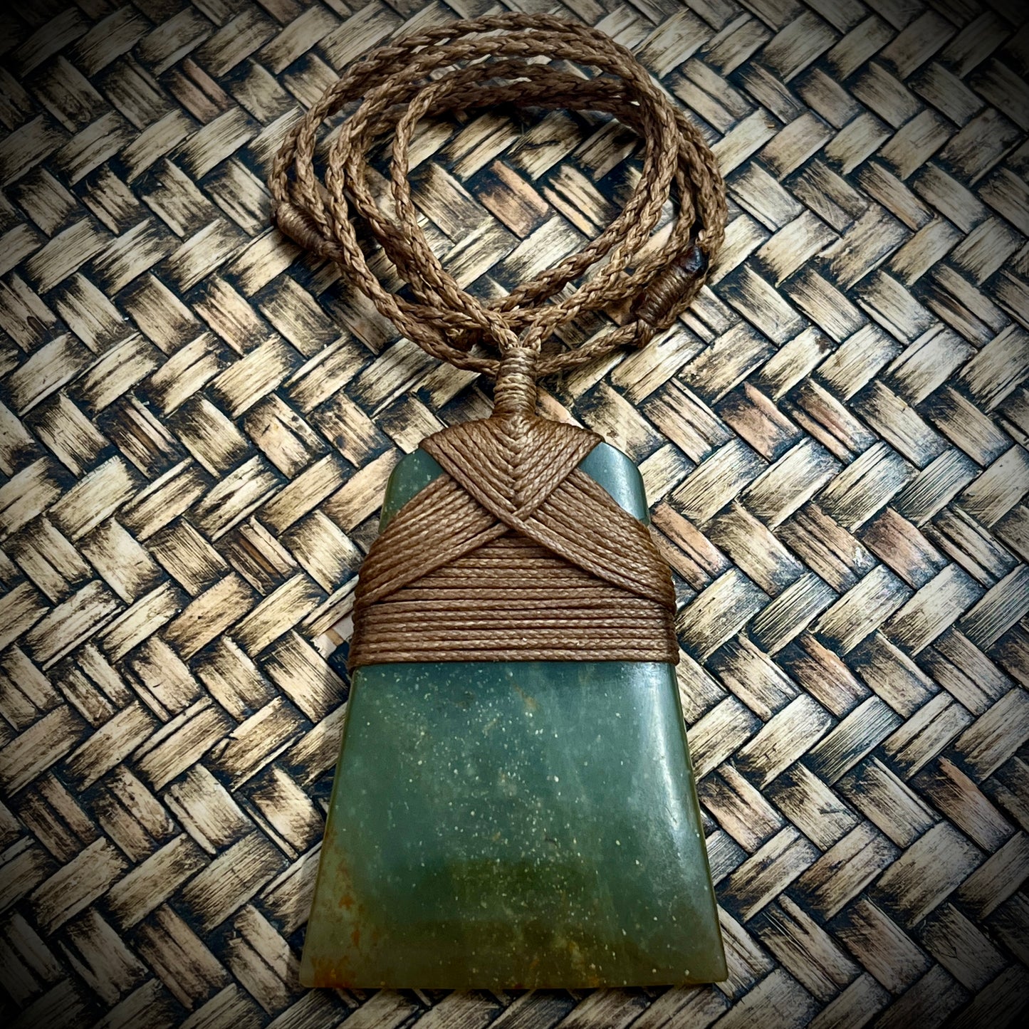 Greenstone~Jade Toki~Adze pendant, 6.5cm x 4.5cm (58g)
