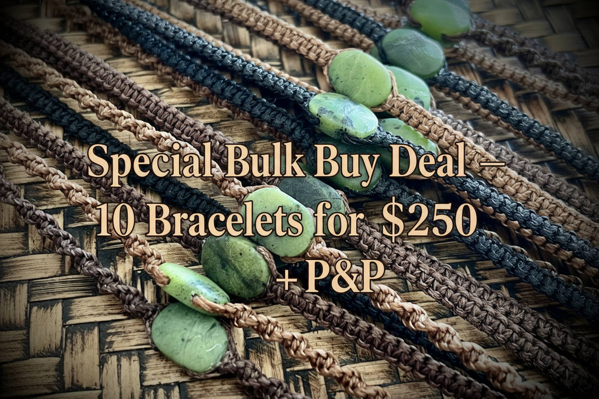 Bracelets for Adults~Handmade Greenstone Macramé
