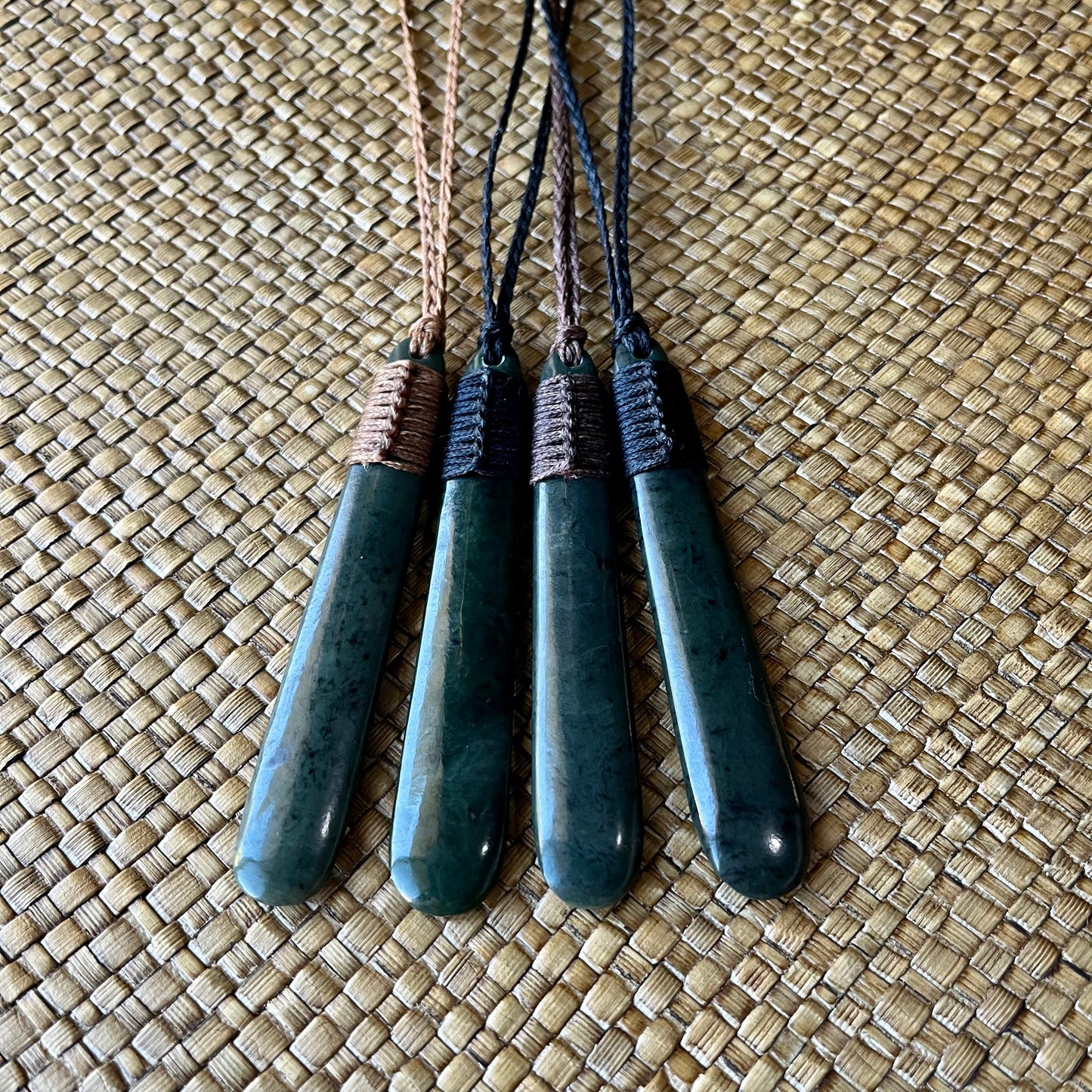 Top lashed Roimata Pounamu pendant