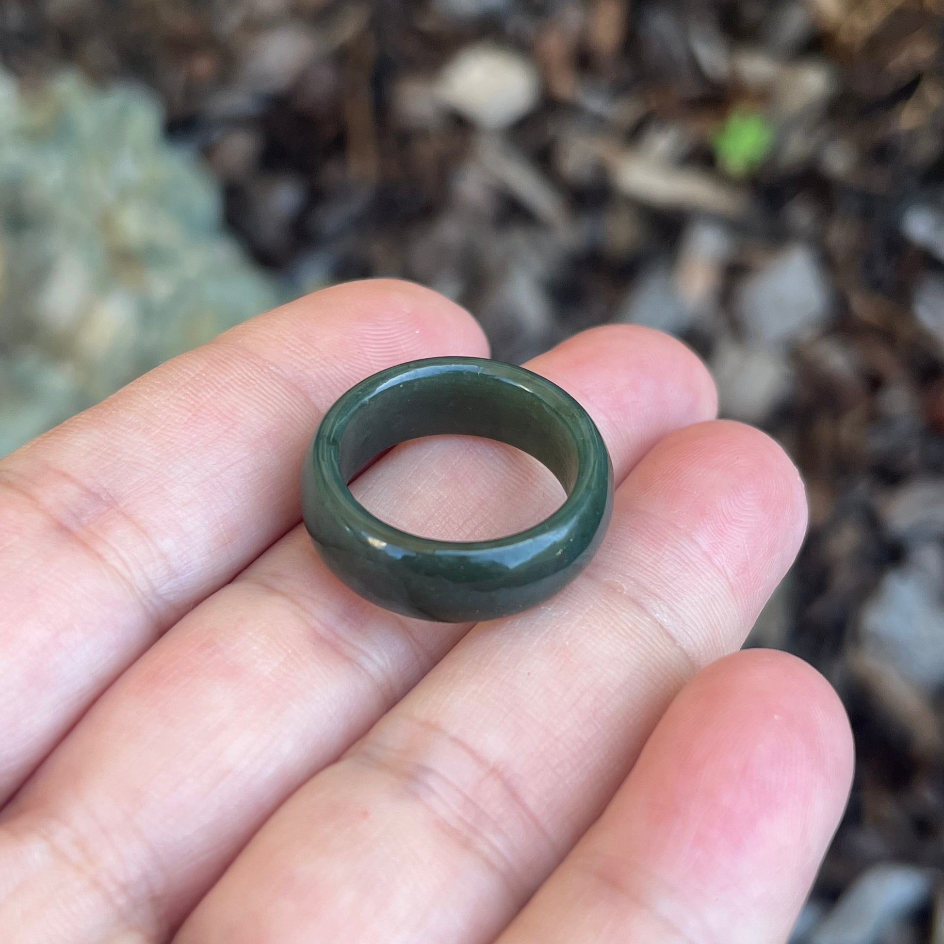 Dark green online stone ring